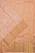 Kanchipuram Silk Diagonal Lines And Brocade Peach Saree