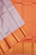 Kanchipuram Silk Checks And Butta Lilac Saree