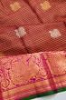 Kanchipuram Silk Checks And Butta Brown Saree