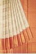 Kanchipuram Silk Tissue Checks And Butta Cream Saree