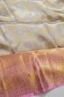 Kanchipuram Silk Tissue Brocade Silver Saree