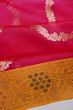 Banarasi Kora Organza Jaal Rani Pink Saree