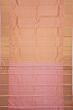 Kanchipuram Silk Diagonal Lines Peach Saree