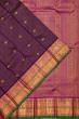 Kanchipuram Silk Checks And Butta Purple Saree