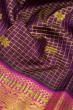 Kanchipuram Silk Checks And Butta Purple Saree