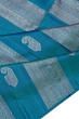 Kanchipuram Silk Antique Zari Brocade Teal Blue Saree