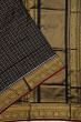 Kanchipuram Silk Ikat And Checks Black Saree