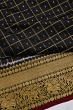 Kanchipuram Silk Ikat And Checks Black Saree