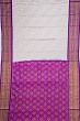 Kanchipuram Silk Twill Butta Lilac Saree With Ikat Blouse