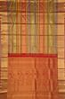 Kanchipuram Silk Brocade Horizontal Lines Multicolor Saree