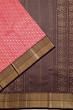 Kanchipuram Silk Criss Cross Checks And Butta Pink Saree