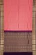 Kanchipuram Silk Criss Cross Checks And Butta Pink Saree