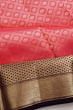 Kanchipuram Silk Criss Cross Checks And Butta Pink Saree