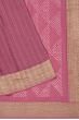Georgette Vertical Lines Pastel Pink Saree With Bandhani Pallu