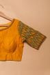 Tussar Plain Readymade Mustard Yellow Blouse