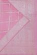 Banarasi Kora Organza Criss Cross Checks Baby Pink Saree