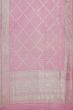 Banarasi Kora Organza Criss Cross Checks Baby Pink Saree