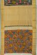 Kanchipuram Silk Kalamkari Handpainted Brown Saree