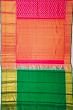 Kanchipuram Silk Zig Zag Lines Pink Saree