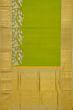 Kanchipuram Silk Plain Parrot Green Saree With Embroidery