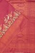 Kanchipuram Silk Brocade Pink Saree With Embroidery