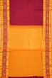 Kanchipuram Silk Plain Maroon Saree With Embroidery Border