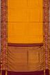 Kanchipuram Silk Checks Mustard Yellow Saree With Embroidery Border