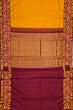 Kanchipuram Silk Checks Mustard Yellow Saree With Embroidery Border