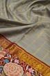 Kanchipuram Silk Checks Grey Saree