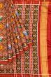 Patan Patola Silk Double Ikat 9 Figure Orange Saree
