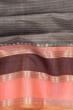 Chettinad Cotton Horizontal Lines Grey Saree