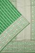 Banarasi Silk Vertical Lines And Butta Green Saree