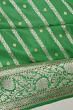 Banarasi Silk Vertical Lines And Butta Green Saree