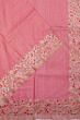 Kanchipuram Silk Brocade Pink Saree With Embroidery