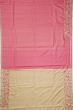 Kanchipuram Silk Brocade Pink Saree With Embroidery