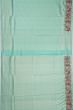 Kanchipuram Silk Brocade Sea Blue Saree With Embroidery Border