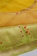 Banarasi Organza Jaal Yellow Saree With Silk Big Border