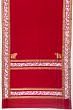 Parsi Gara Banarasi Silk Plain Pinkish Red Saree