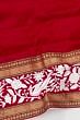 Parsi Gara Banarasi Silk Plain Pinkish Red Saree