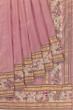 Parsi Gara Banarasi Silk Plain Baby Pink Saree