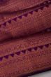 Kanchipuram Silk Half And Half Horizontal Lines And Brocade Purple And Pastel Pink Saree