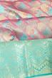 Taranga Kanchi Silk Tissue Geometrical Brocade Pink Saree