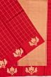 Banarasi Katan Silk Checks Red Saree