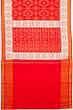 Pochampally Silk Ikat Red Saree With Attached Tussar Embroidery Border