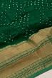 Chiniya Silk Bandhani Bottle Green Saree