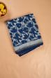 Chanderi Cotton Block Printed Jaal Indigo Saree