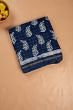 Chanderi Cotton Block Printed Butta Indigo Saree