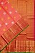 Kanchipuram Silk Checks And Butta Tomato Red Saree