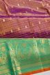 Kanchipuram Silk Tissue Checks And Butta Purple Saree