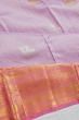 Kanchipuram Silk Checks And Butta Lavender Saree